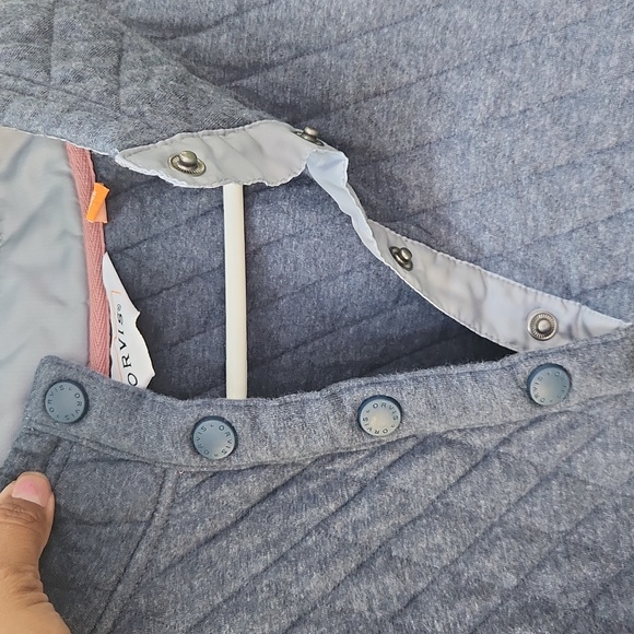 Orvis Men's Fall, Winter, Pullover Blue Casual Sweater with V-Neck Buttons - Picture 7 of 7